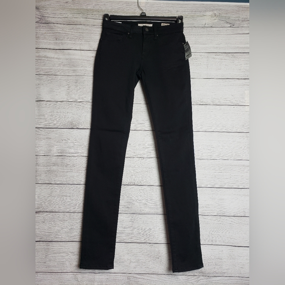 NWT Mavi Alexa Mid Rise Skinny‎ Black Denim Jeans Womens 26 x 32